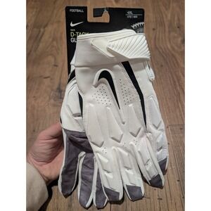 Nike D-Tack Football Gloves Men's 4XL 4TG 4EG White Black NEW